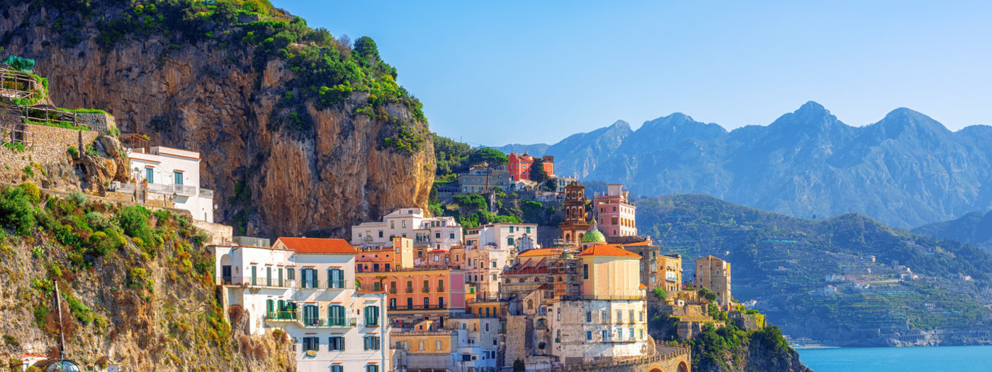 Atrani town by Amalfi on beautiful mediterranean Amalfi coast, Naples, Italy