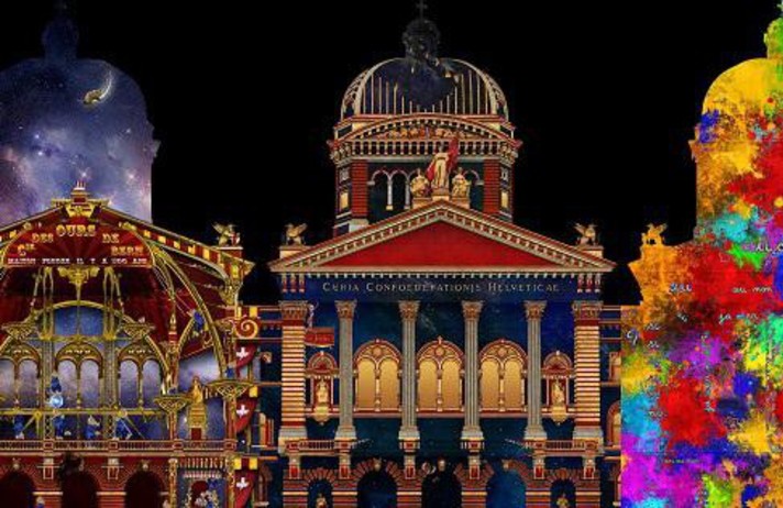 BERNE - SPECTACLE SON ET LUMIERE AU PALAIS FEDERAL