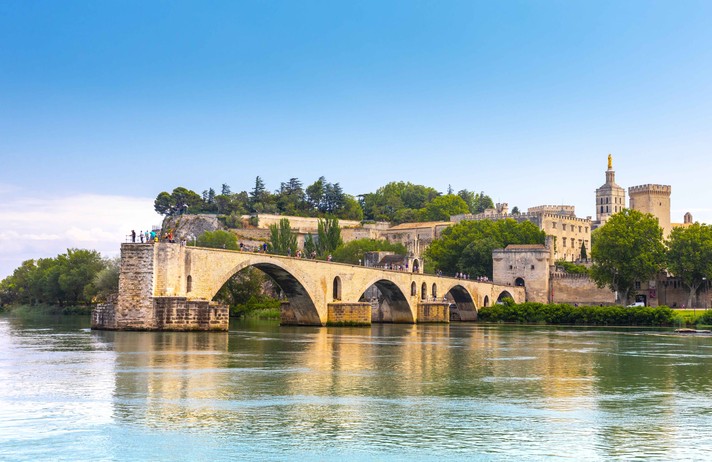 Saint Benezet bridge in Avignon in a beautiful summer day
