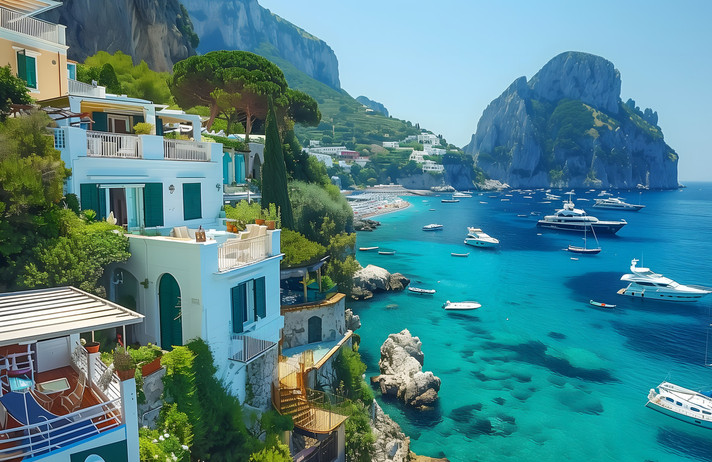 Capri Island on a beautiful summer day in Italy