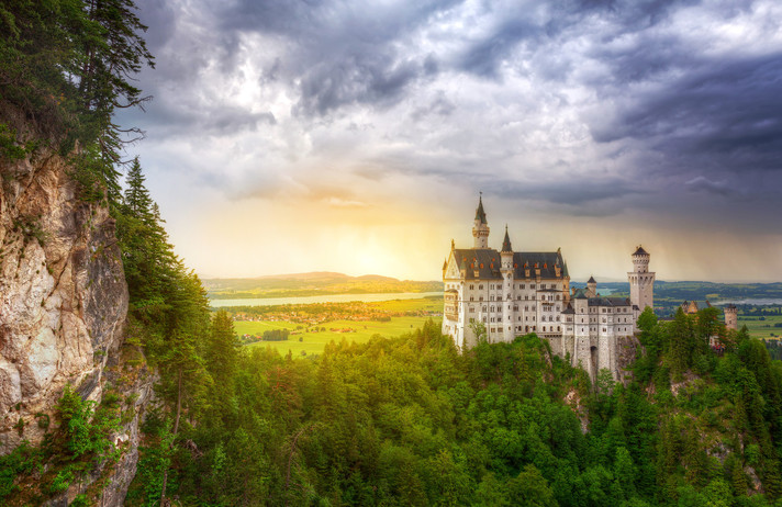 Neuschwanstein Castle in the Bavarian Alps, Germany