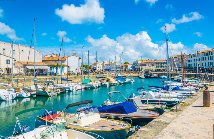 View of port at Saint Martin de Re in France