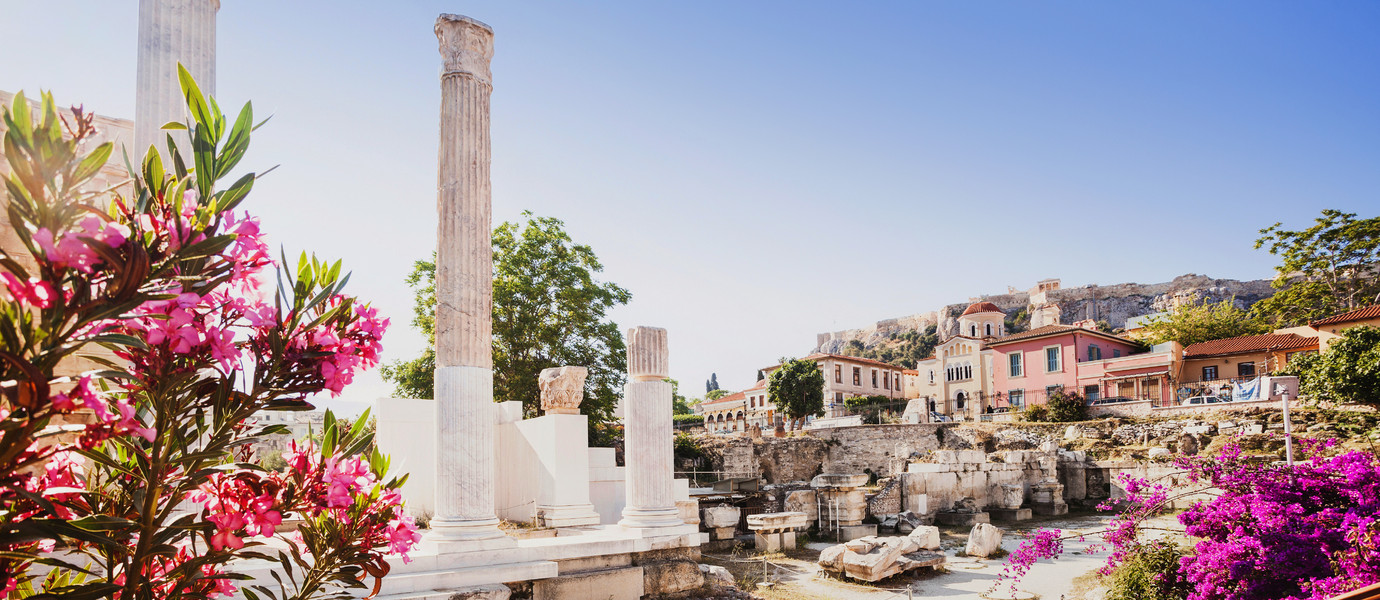 Ancient Greece, detail of ancient street, Plaka district, Athens, Greece